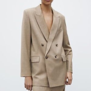 ZARA LIMITED EDITION MENSWEAR WOOL FALL double breasted BLAZER XS
